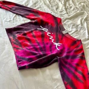 PINK VS Supernova Off-Shoulder Tie-Dye Top Long Sleeve